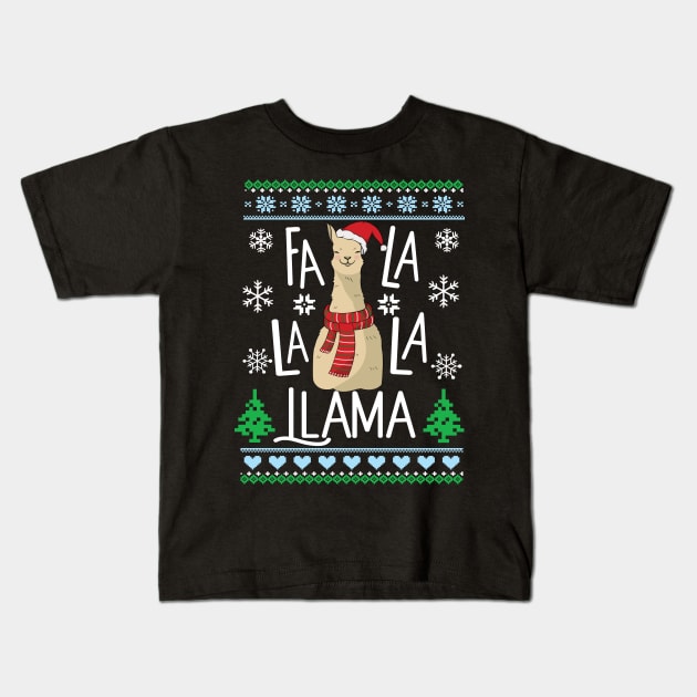 Fa La La La Llama Kids T-Shirt by Eugenex